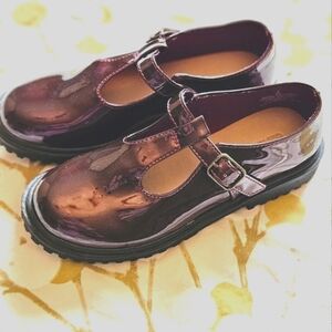 Old Navy Shiny Burgandy Mary Jane Youth Shoes